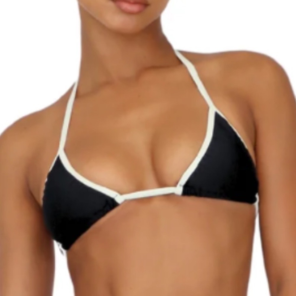 MELISSA SIMONE HALLE TRIANGLE TOP BLACK/IVORY - XS